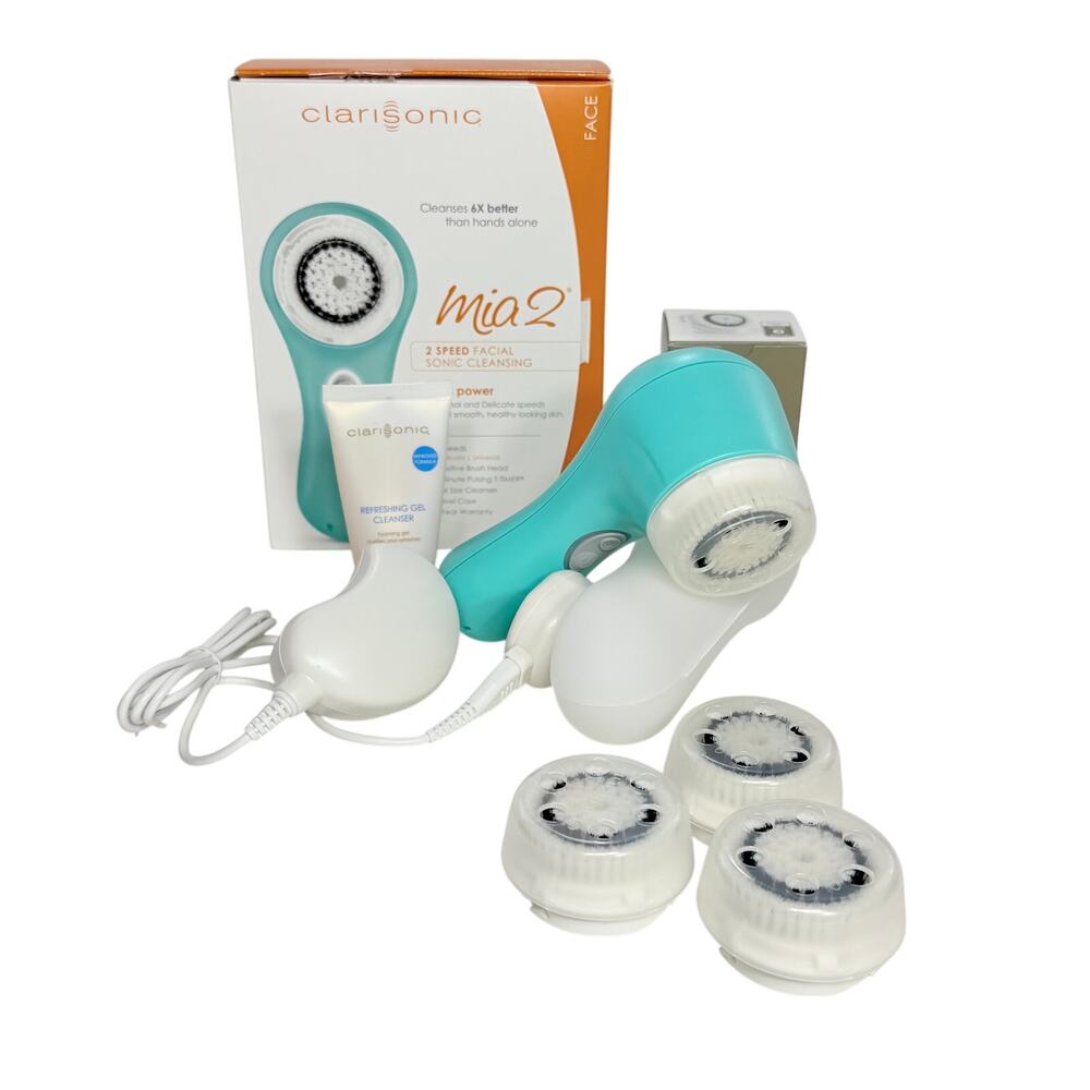 CLARISONIC Mia 2 Limited Edition Sea Breeze + 3 Replacement Heads Sensitive NOB